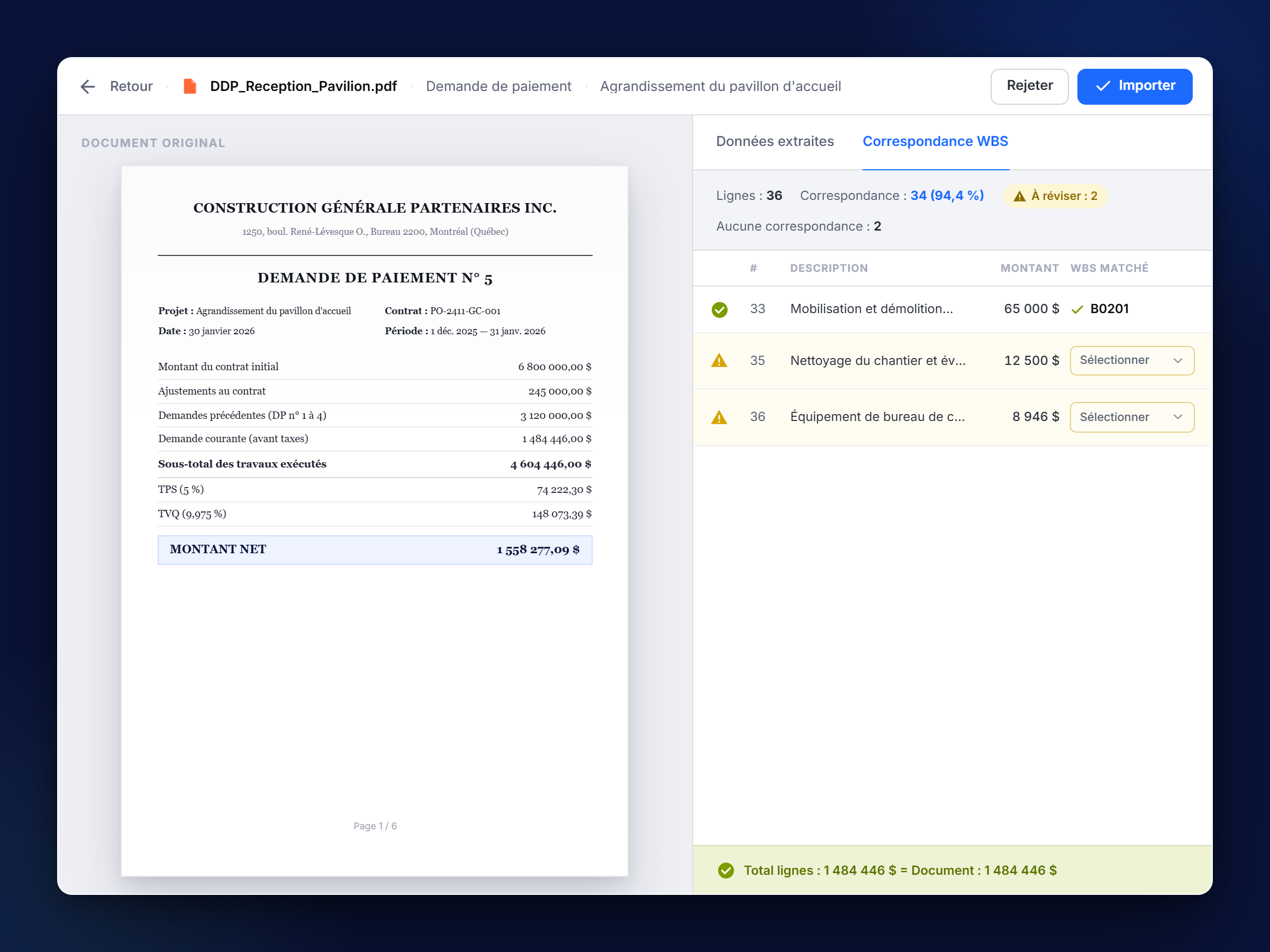 Aidi SmartDoc — traitement automatisé des factures et des demandes de paiement pour les projets d'investissement