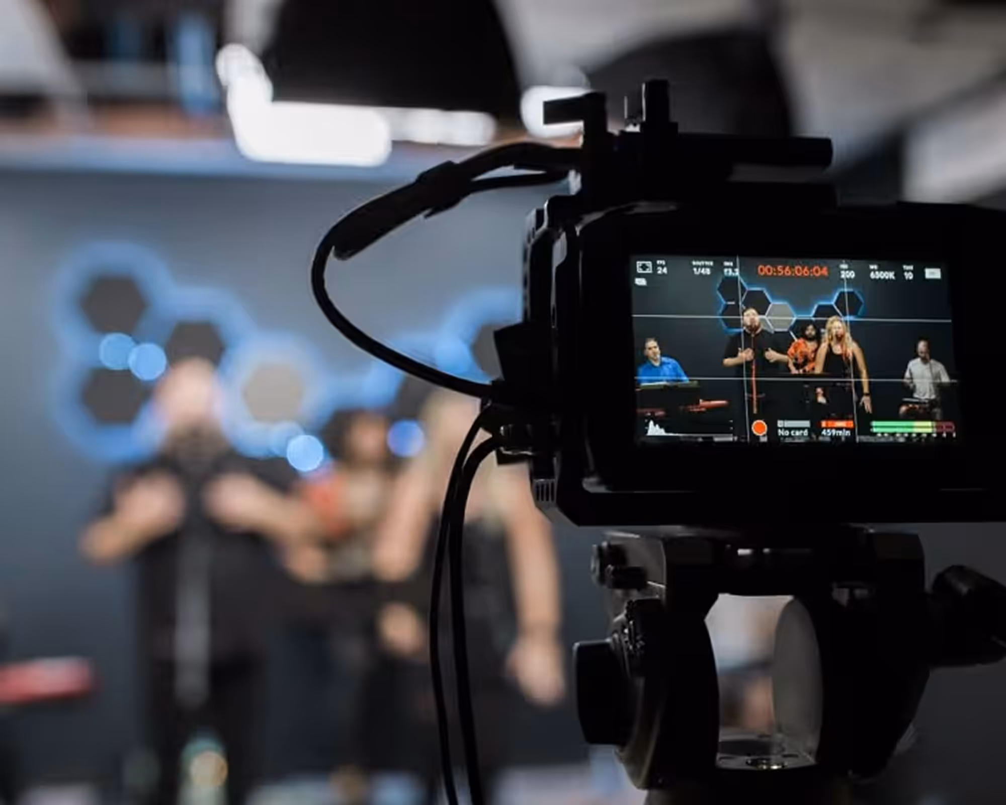 Image of a professional camera recording.