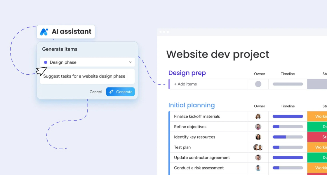 Gestión de proyectos con IA en monday.com: funciones, casos de uso y beneficios