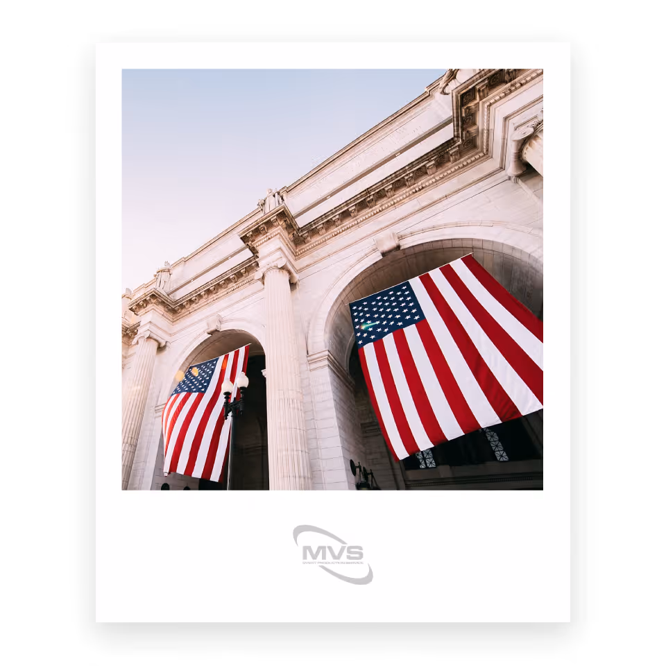 building with american flags in washington d.c.