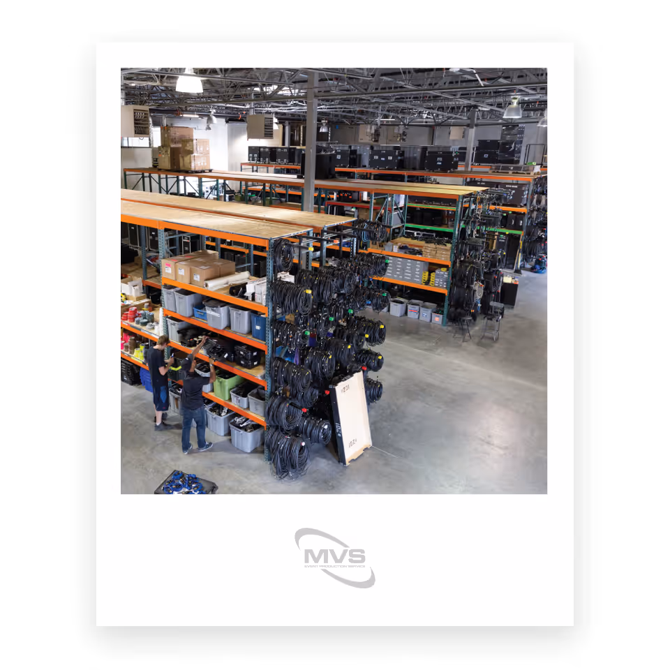 Inside of the large MVS warehouse in Utah