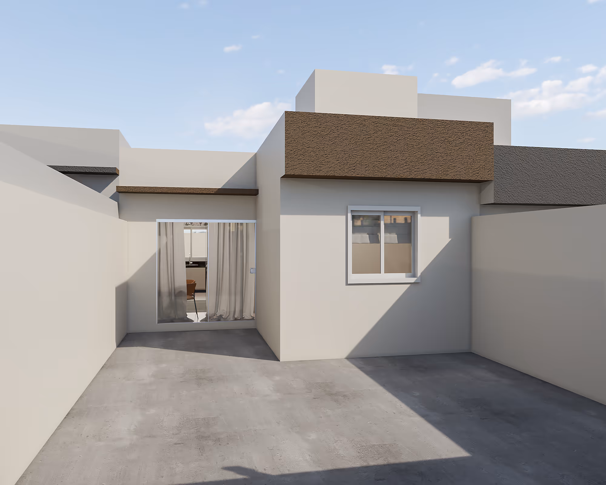 Vista frontal do residencial