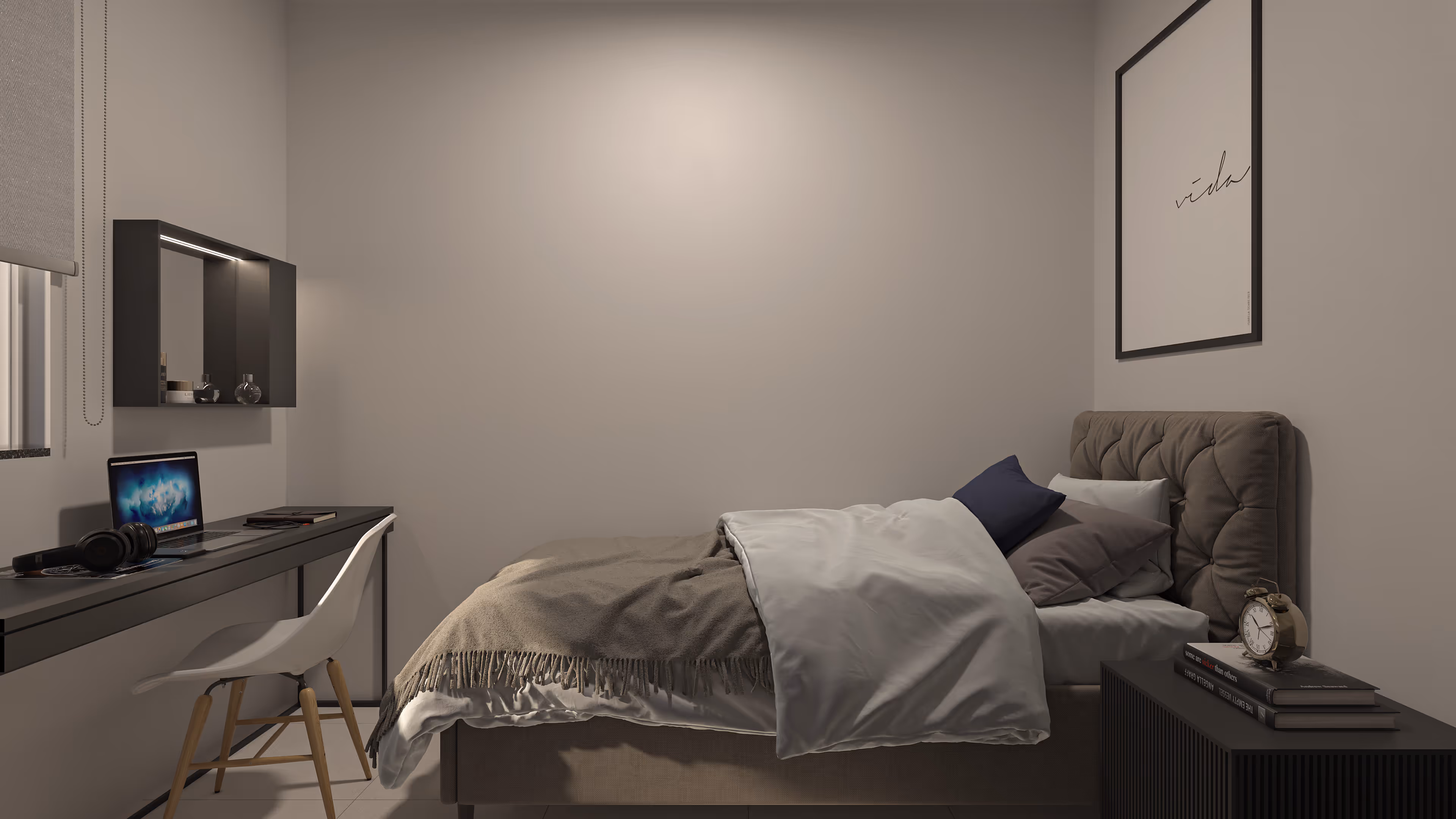 Terceiro dormitório versátil para home office ou quarto infantil