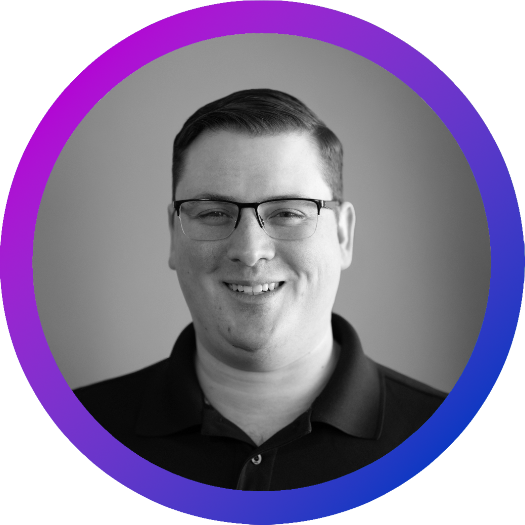 picture of woman in black and white styling with a round border