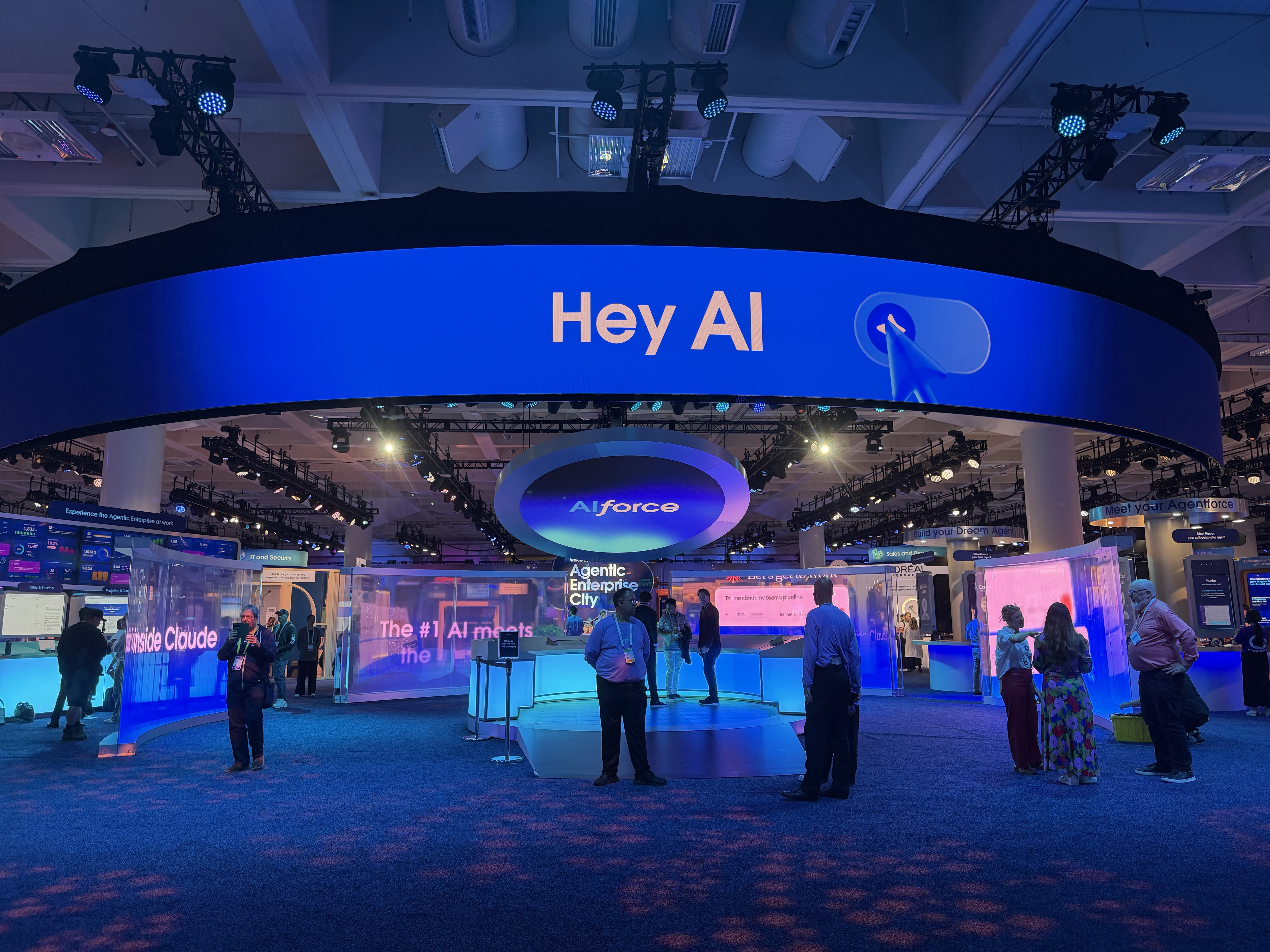 Picture of an LED screen background at a conference event
