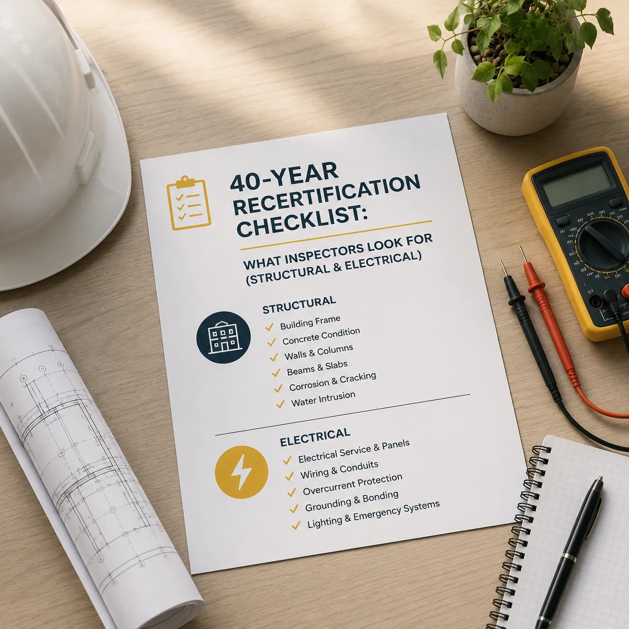 40 year recertification checklist