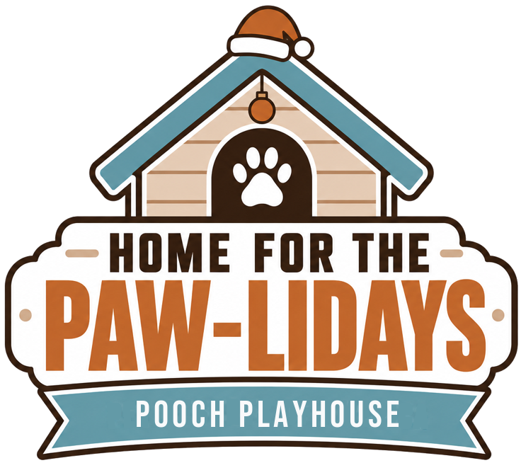 Home for the Paw-lidays at Pooch Playhouse logo