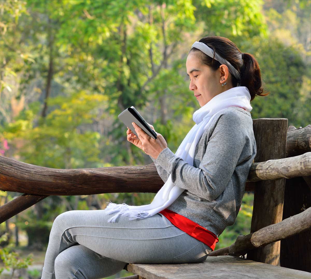 Woman with ipad