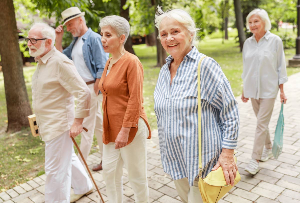 Senior ativities in bc (group of seniors walking)