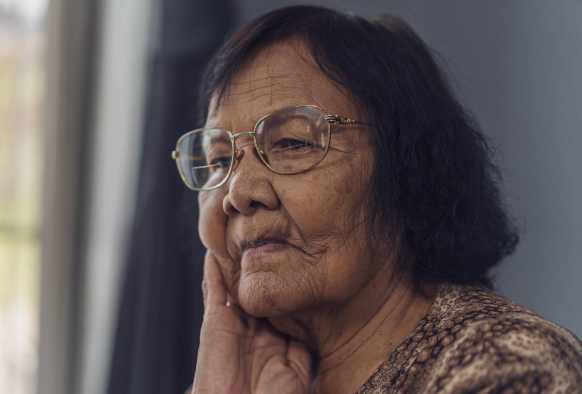 lonely senior woman