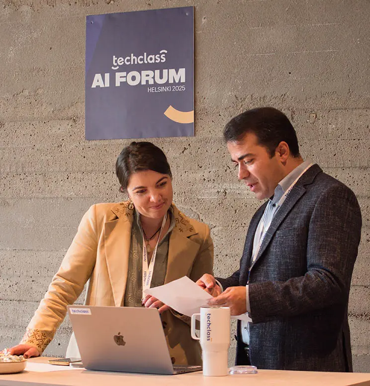 TechClass staff preparing an educational event