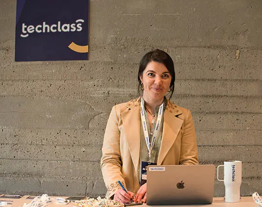 TechClass staff preparing an educational event