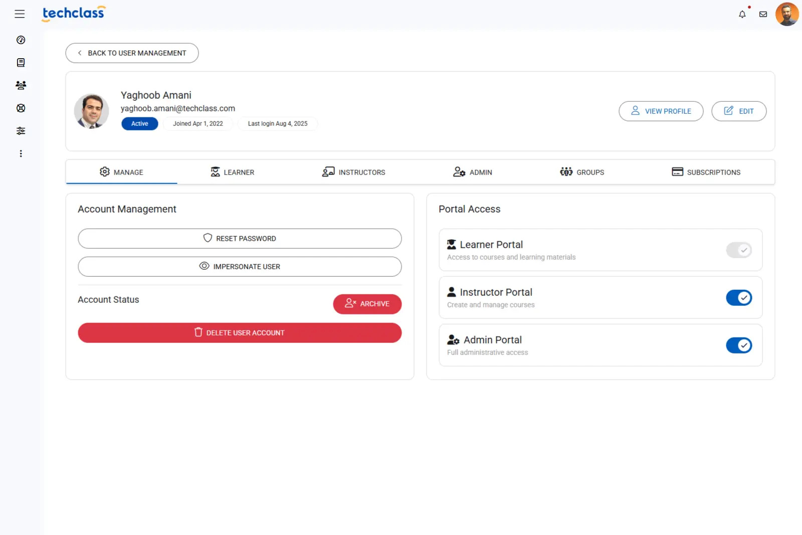 Dashboard mockup
