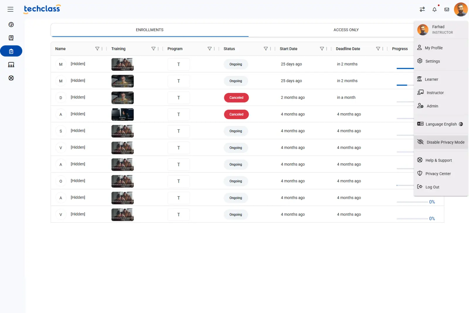 Dashboard mockup