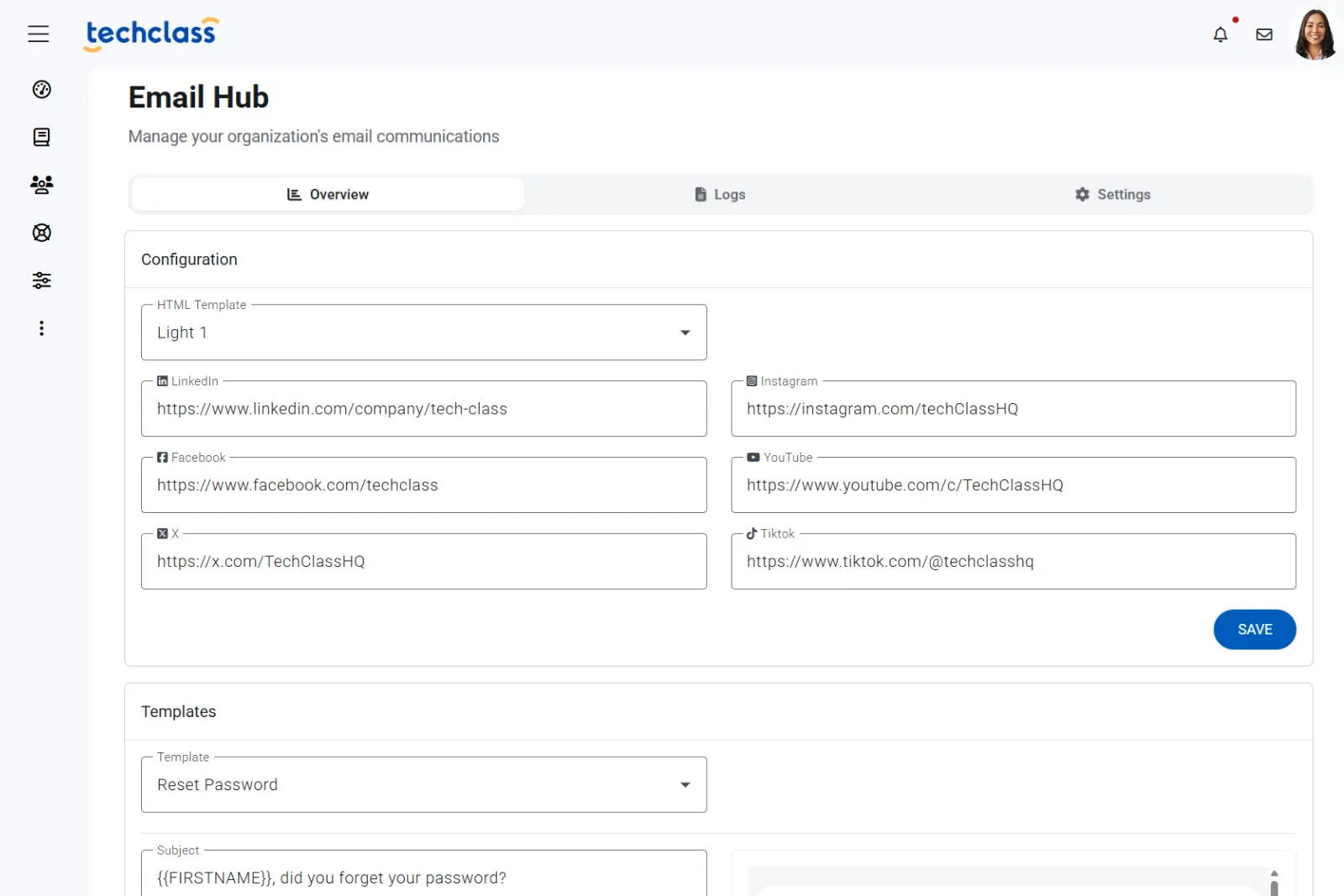 Dashboard mockup