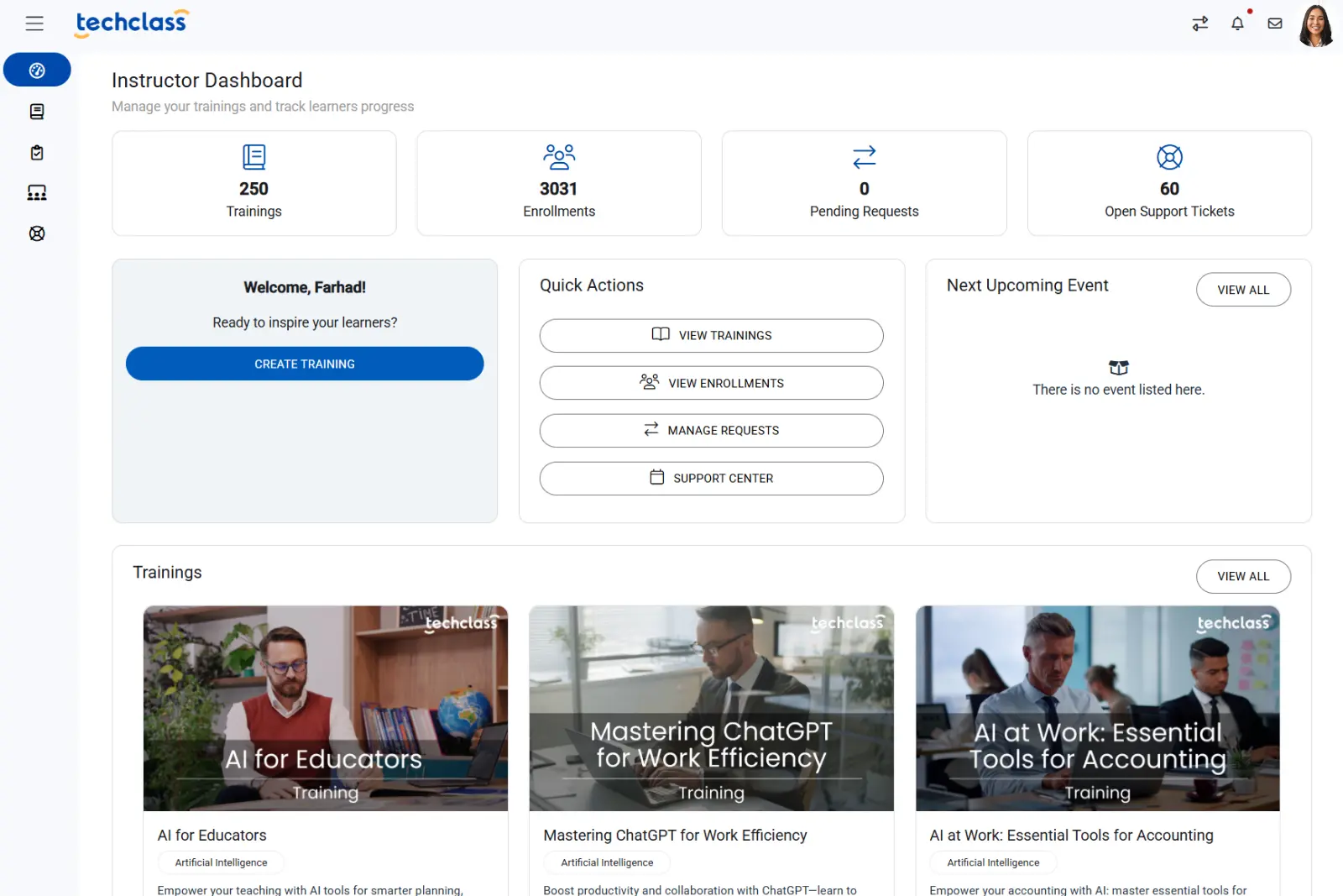 Dashboard mockup
