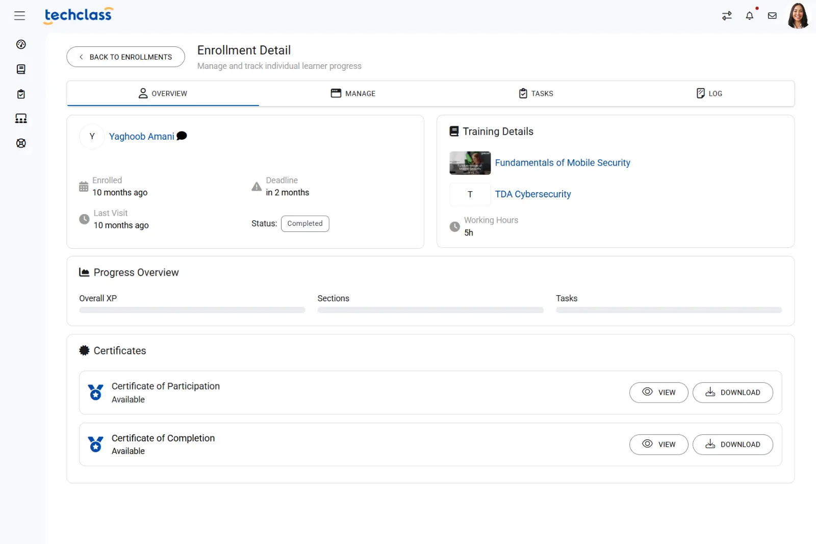 Dashboard mockup
