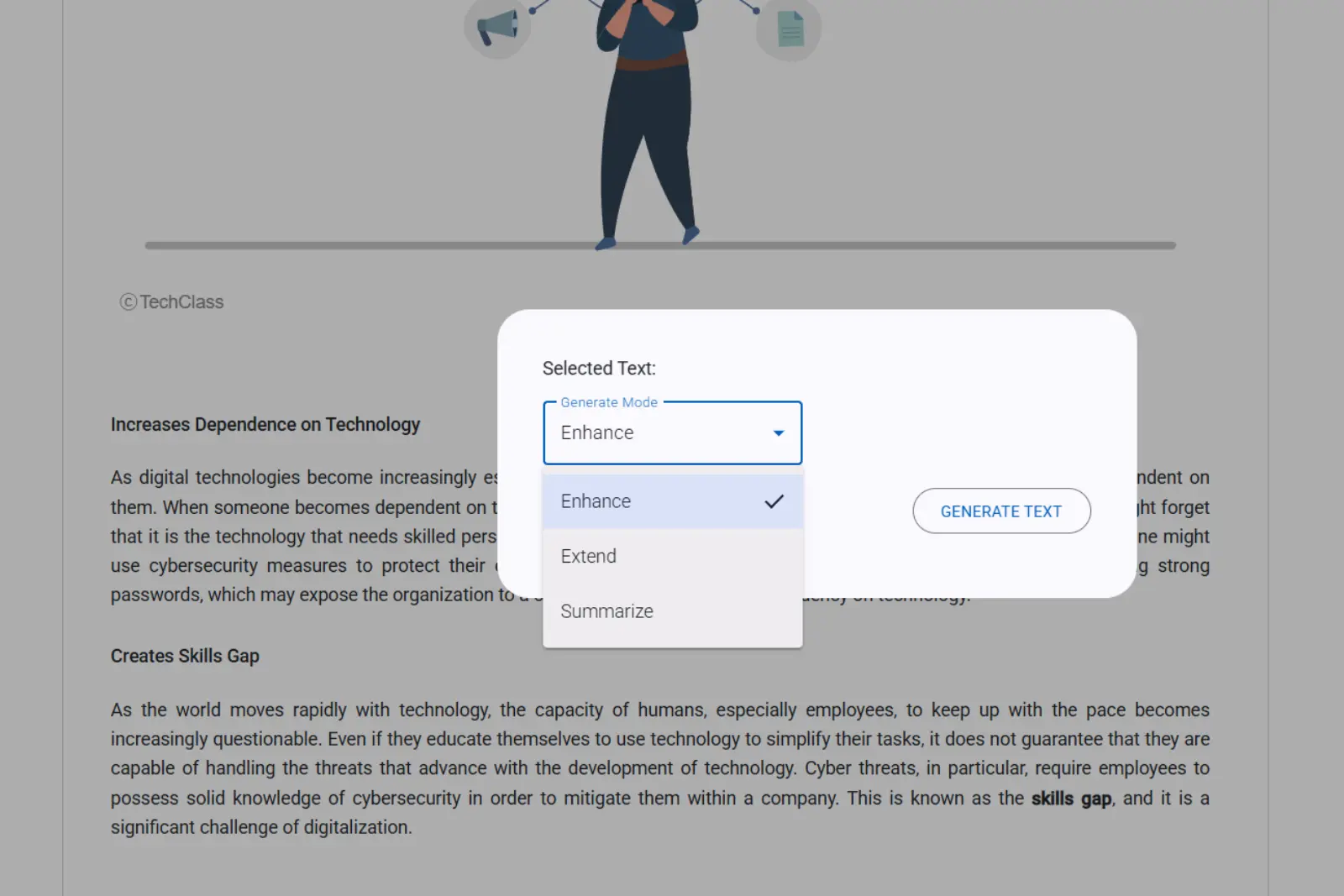 Dashboard mockup