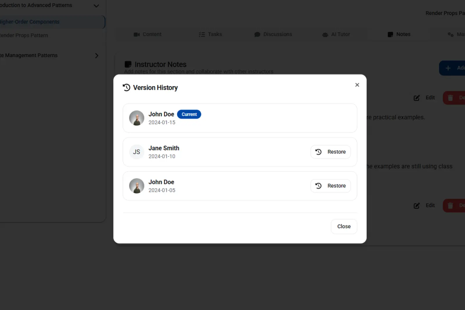 Dashboard mockup