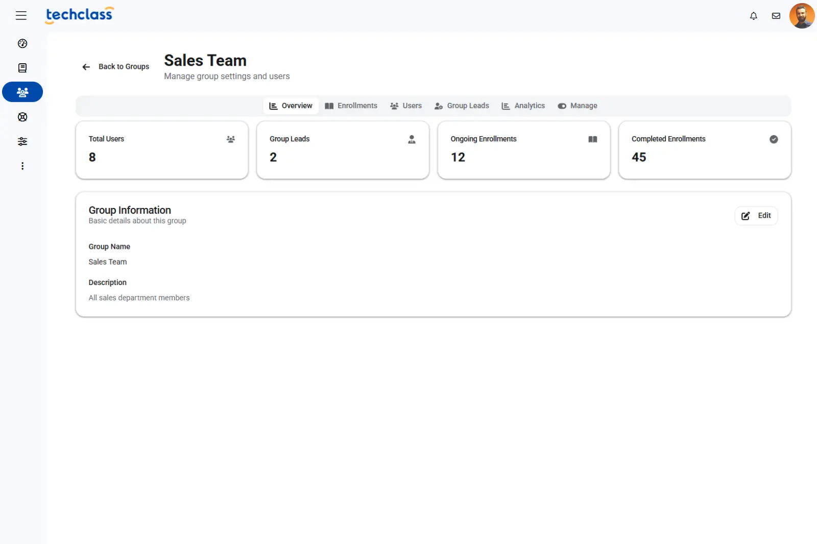 Dashboard mockup