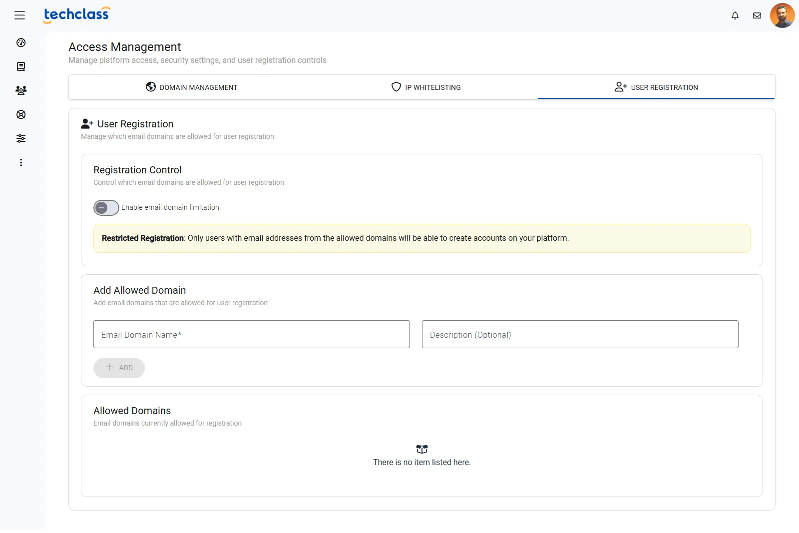 Dashboard mockup