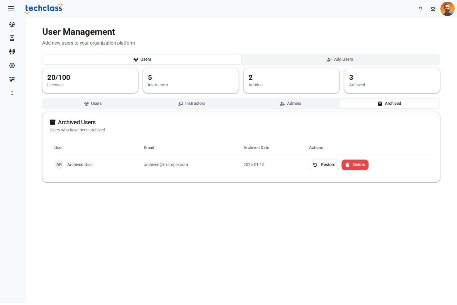 Dashboard mockup