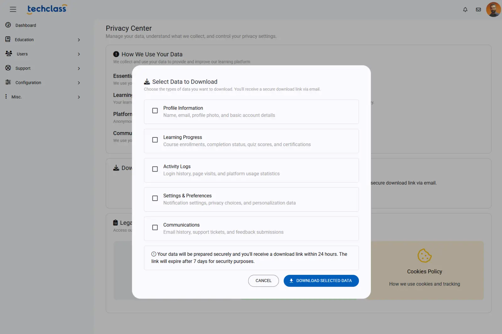 Dashboard mockup