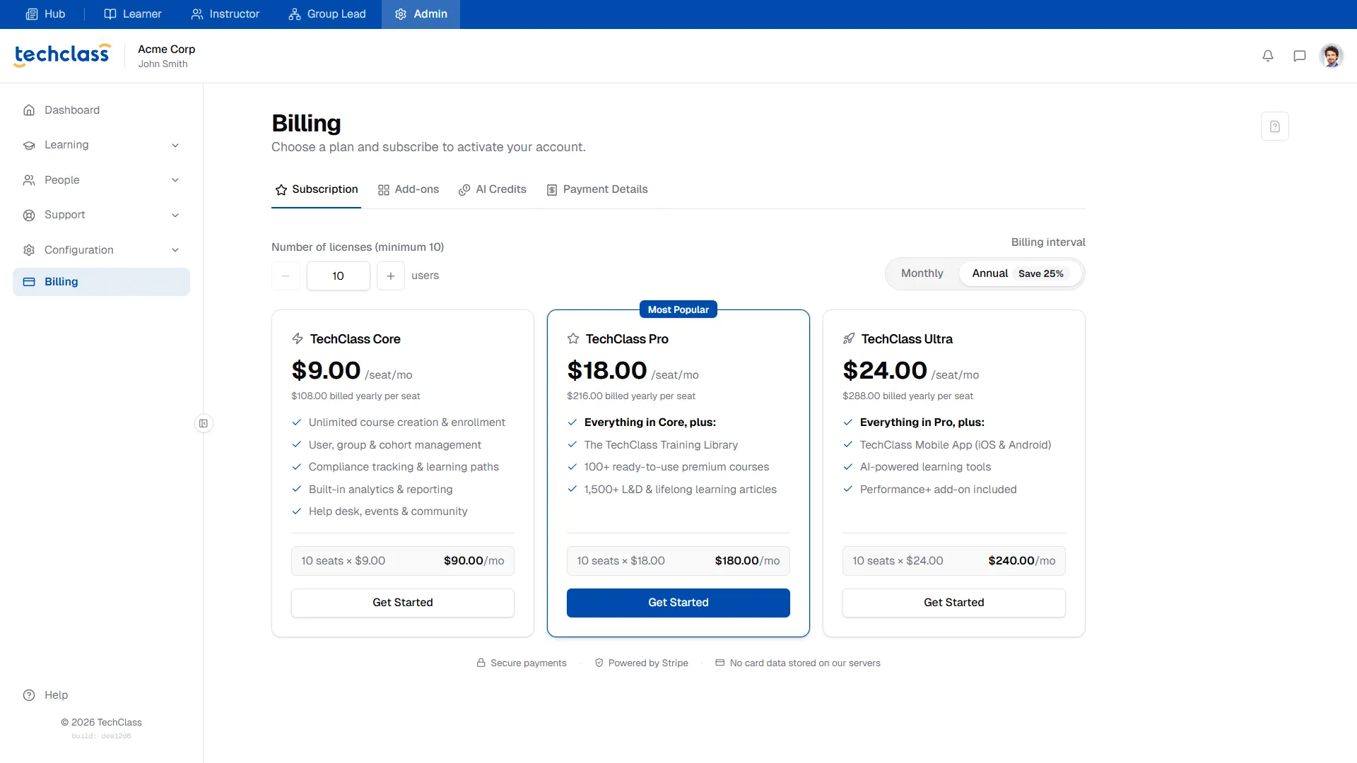 TechClass Pricing