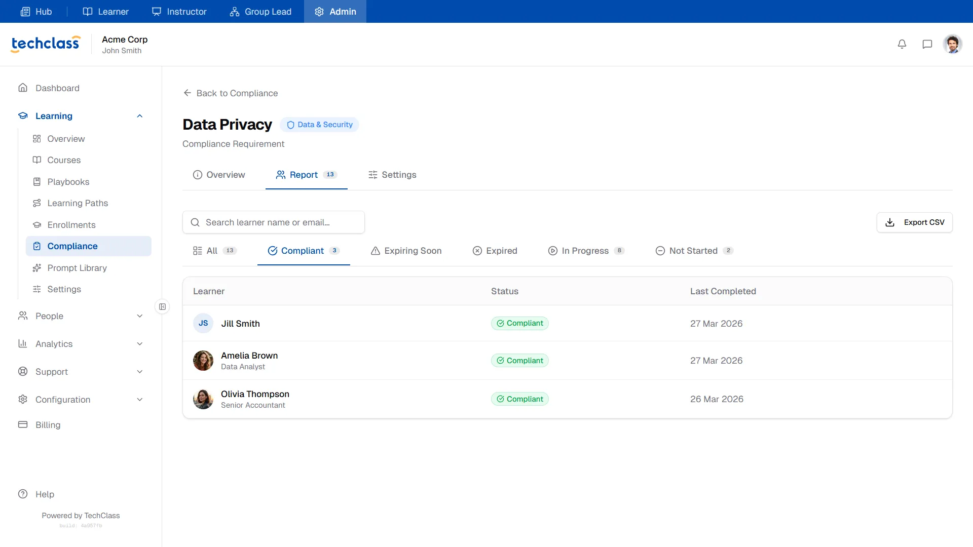 TechClass Automated Compliance Tracking System