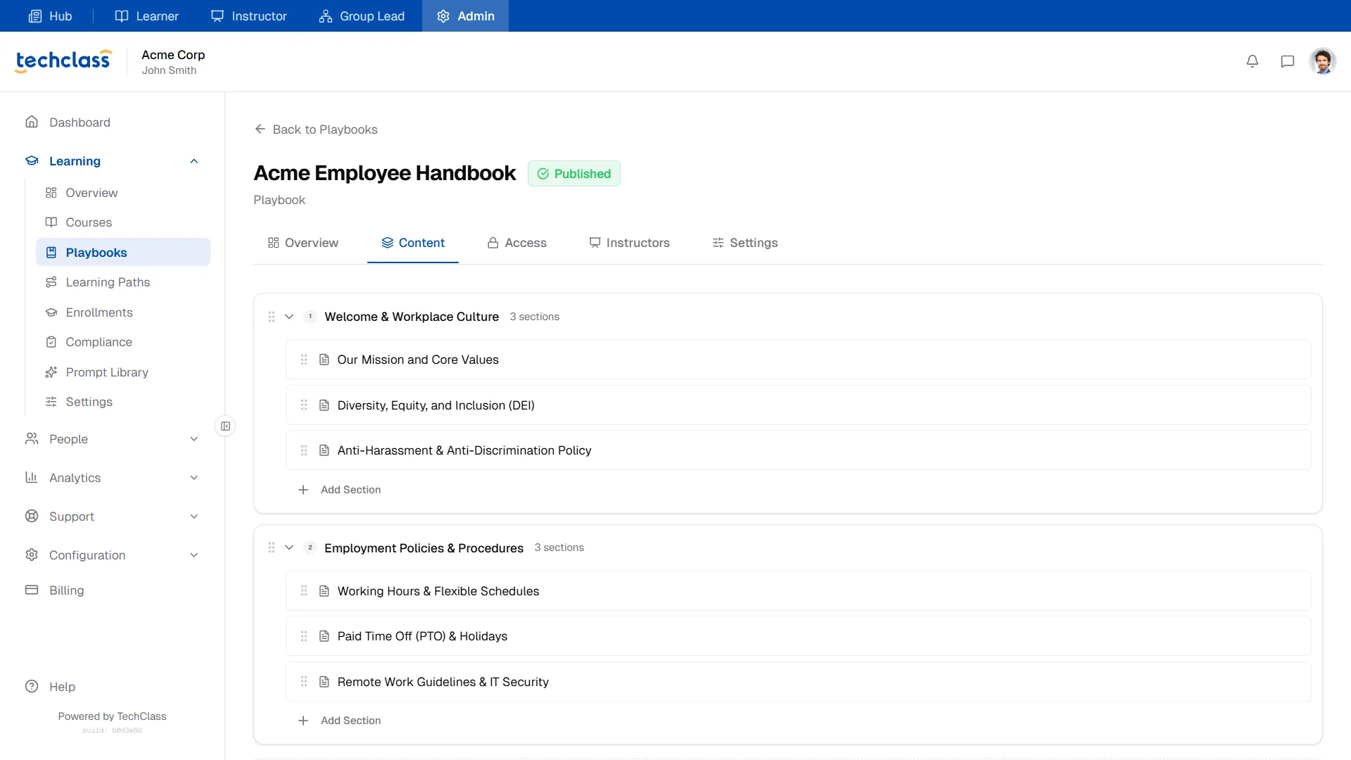 TechClass Playbooks for Policy Documentations