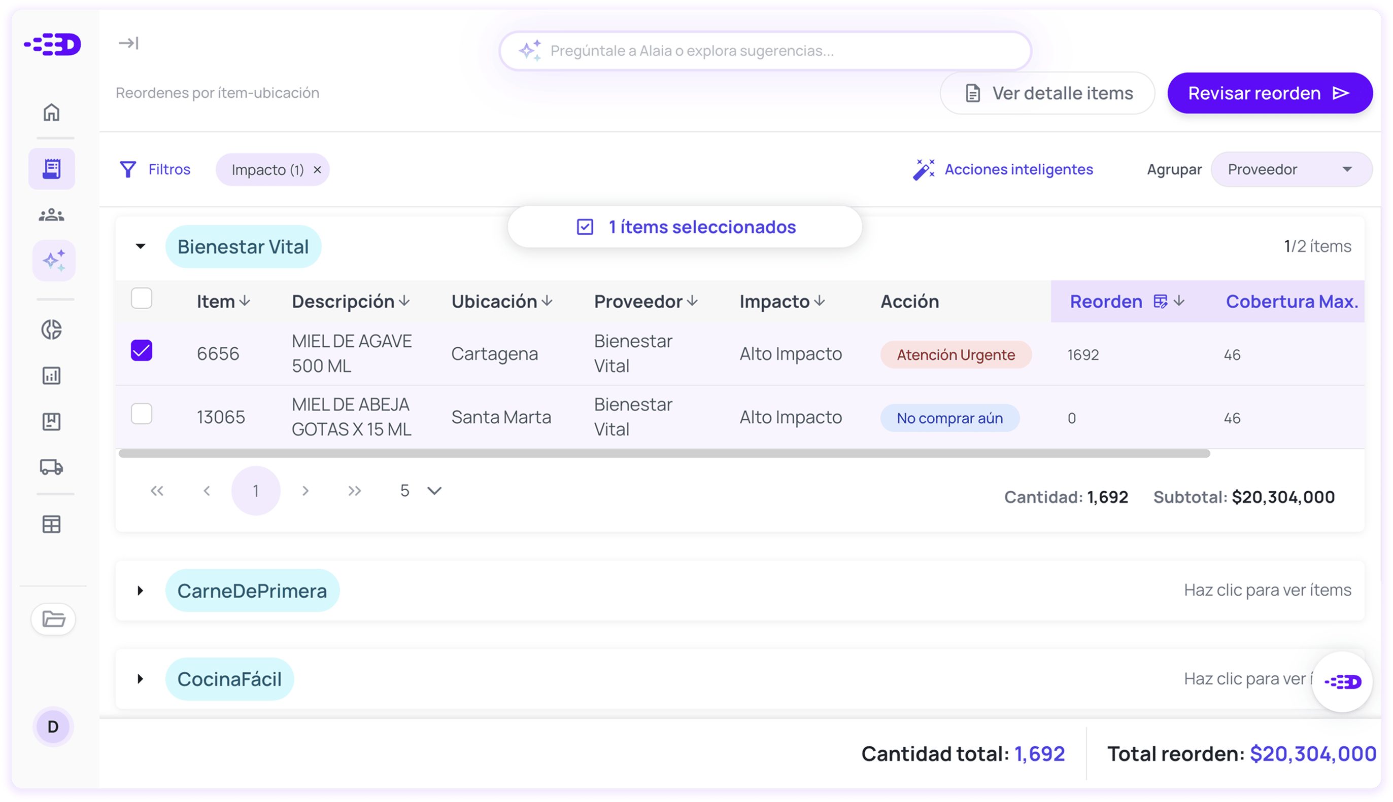 Supply Chain Inventory Management Software: Calculate reorder points