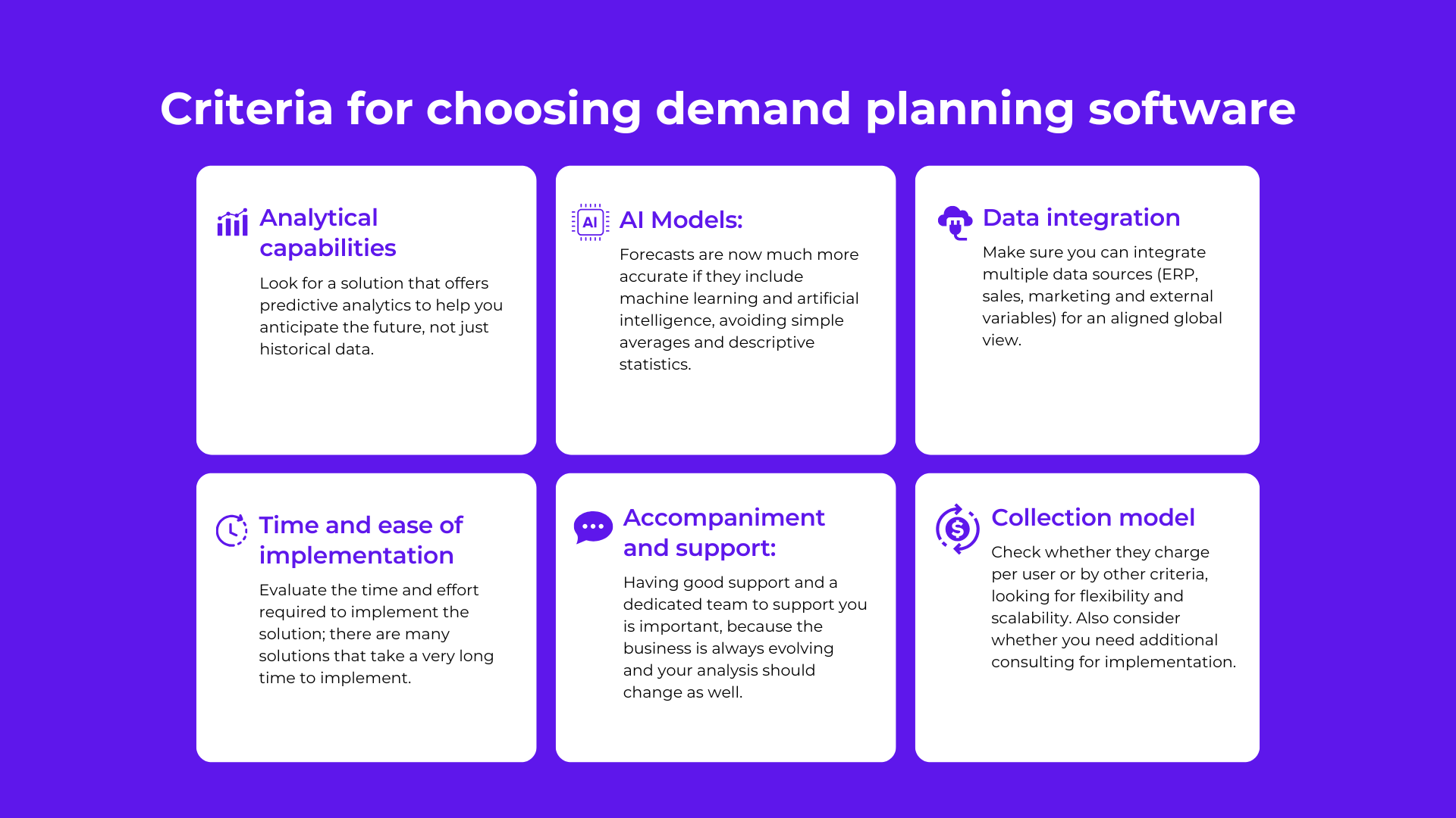How to choose a demand planning software infographic