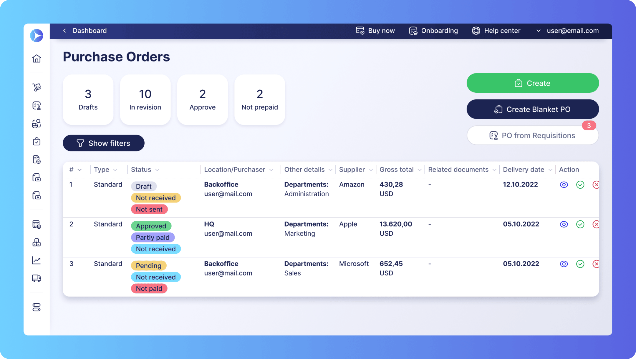 Software de abastecimiento