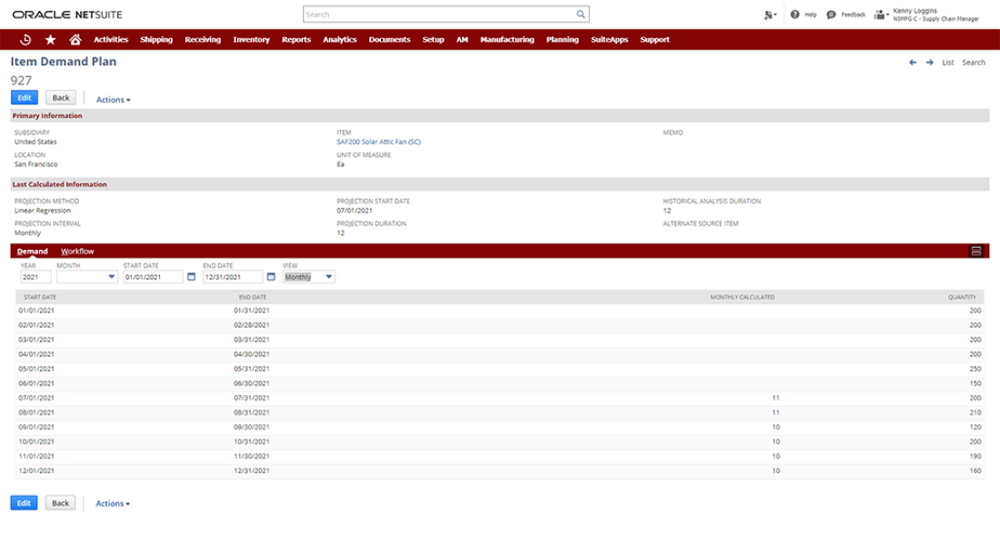 Oracle Netsuite Solution Demand Planning
