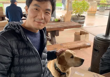 menlo security employee with dog