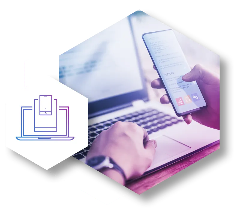 Close up of multiple BYOD devices