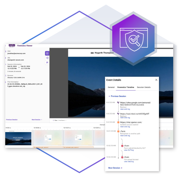 Screenshot of Menlo Browsing Forencis