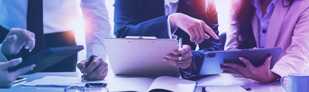 Panoramic image close up view of multiple devices representing bring your own device