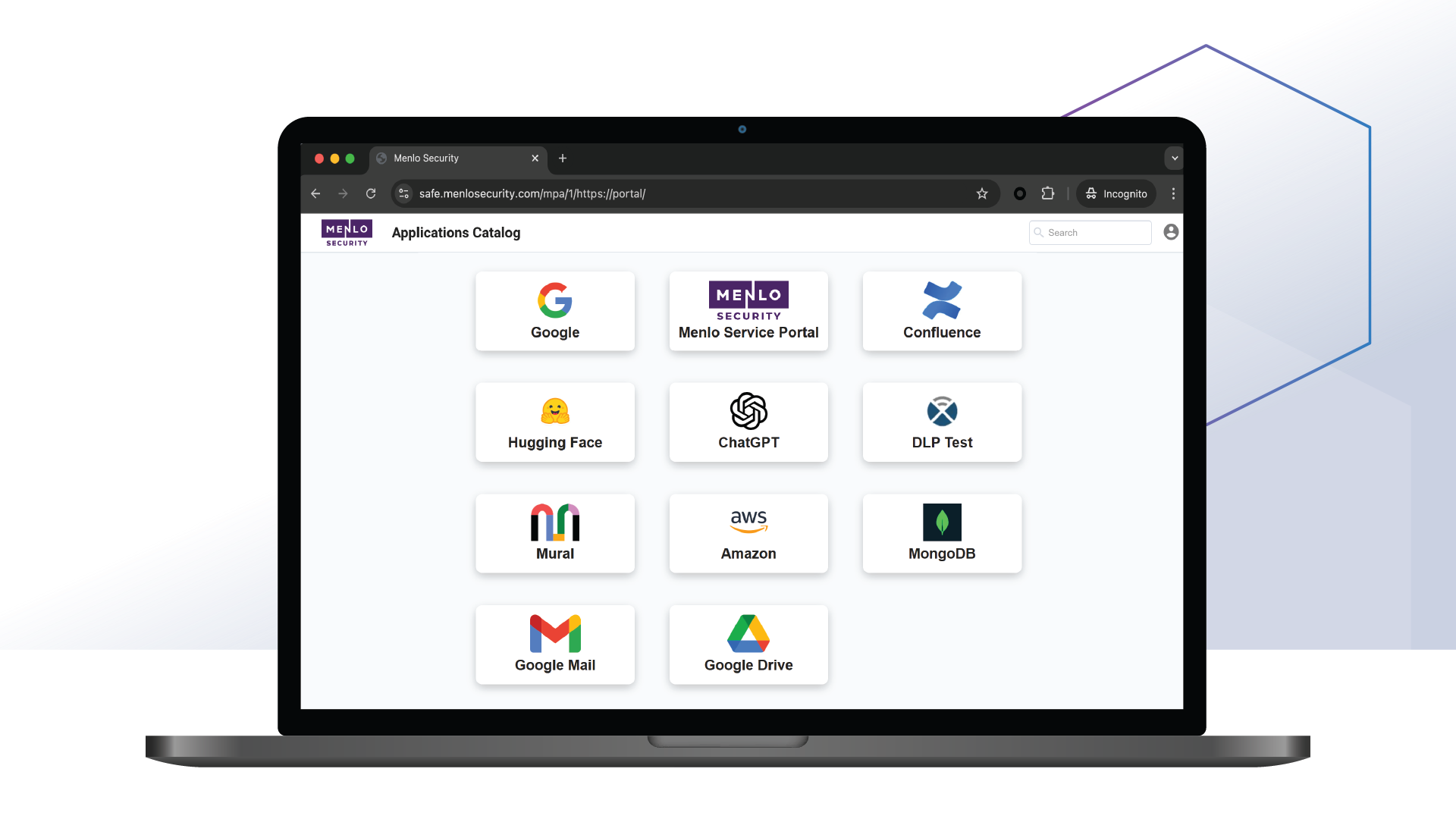 Secure Application Access Screen View