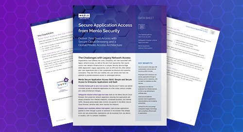 Thumbnail of Secure Application Access from Menlo Security Data Sheet