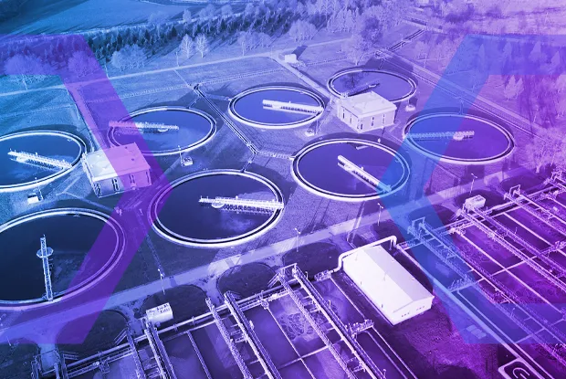 An aerial view of a large utility plant, representing a European utility giant. This image symbolizes how Menlo Security eliminates file-borne threats to secure its file upload portals and safeguard its network.