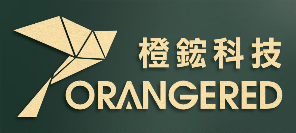 Logo featuring a stylized geometric bird to the left, with Chinese characters and the word ORANGERED in bold uppercase letters on a dark green background.