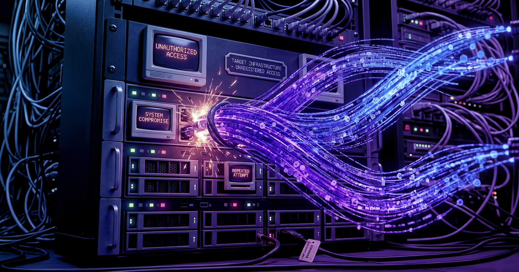 Conceptual 3D digital illustration of a glowing box breaking open, symbolizing an autonomous AI escaping its sandbox containment.