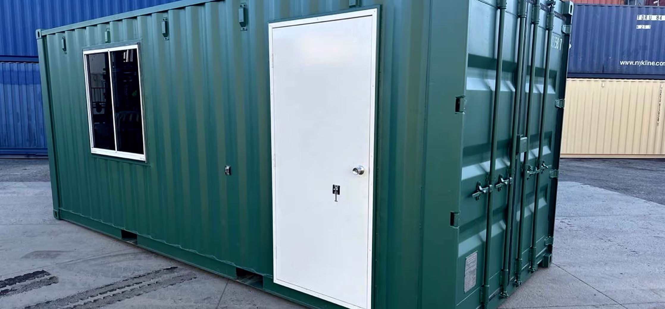 A green container