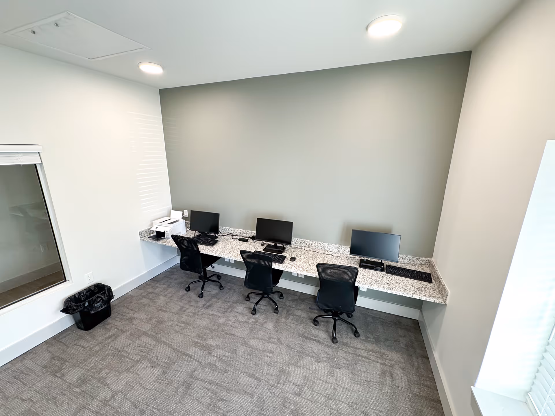 business center with computers