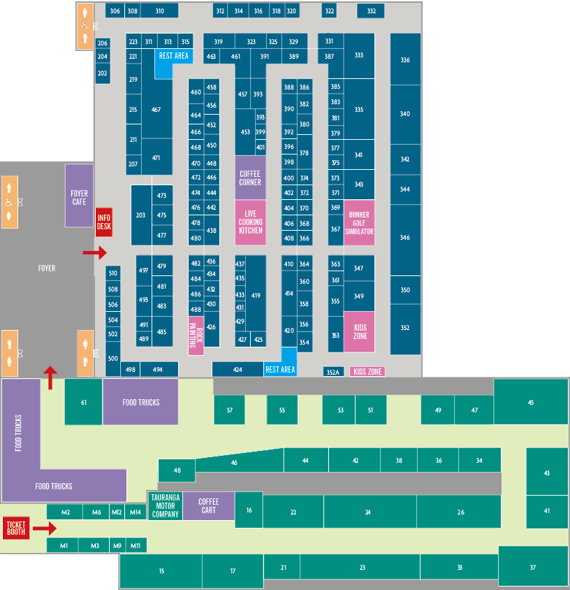 2025 Bay Home Show Tauranga map floor plan at Mercury Arena Baypark