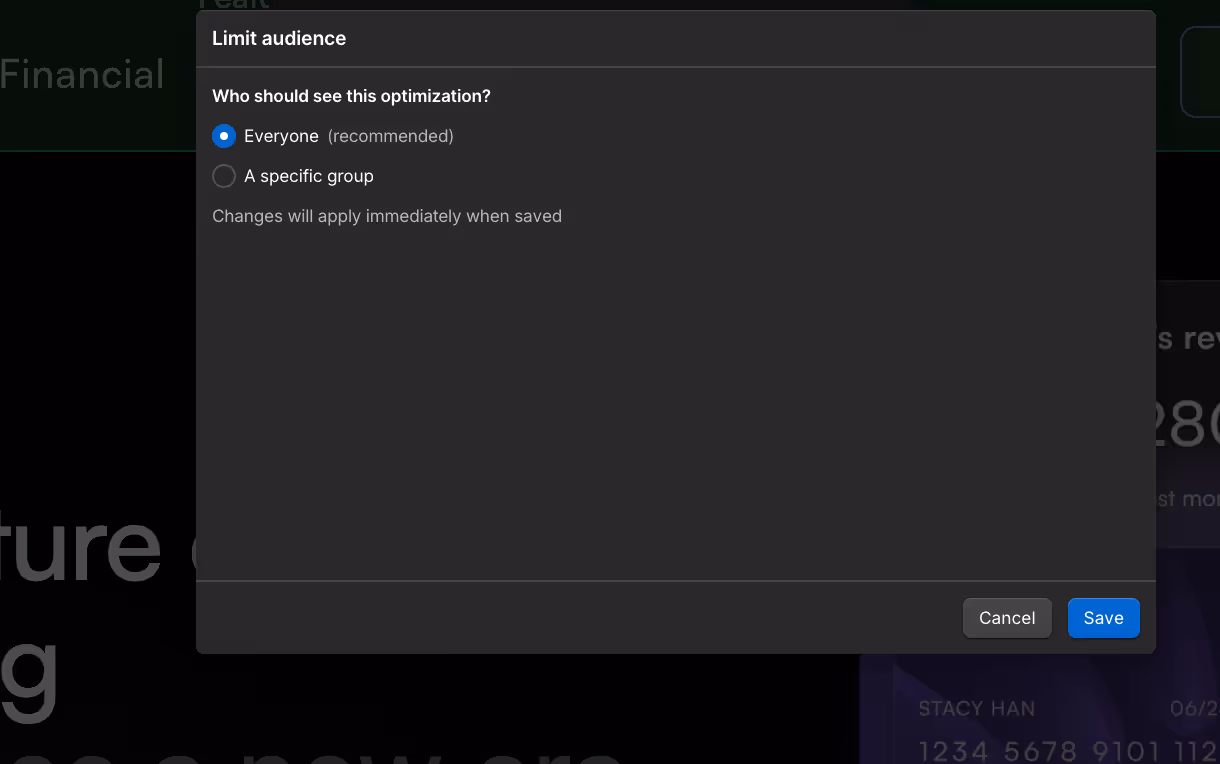 Image showing Limit Audience feature