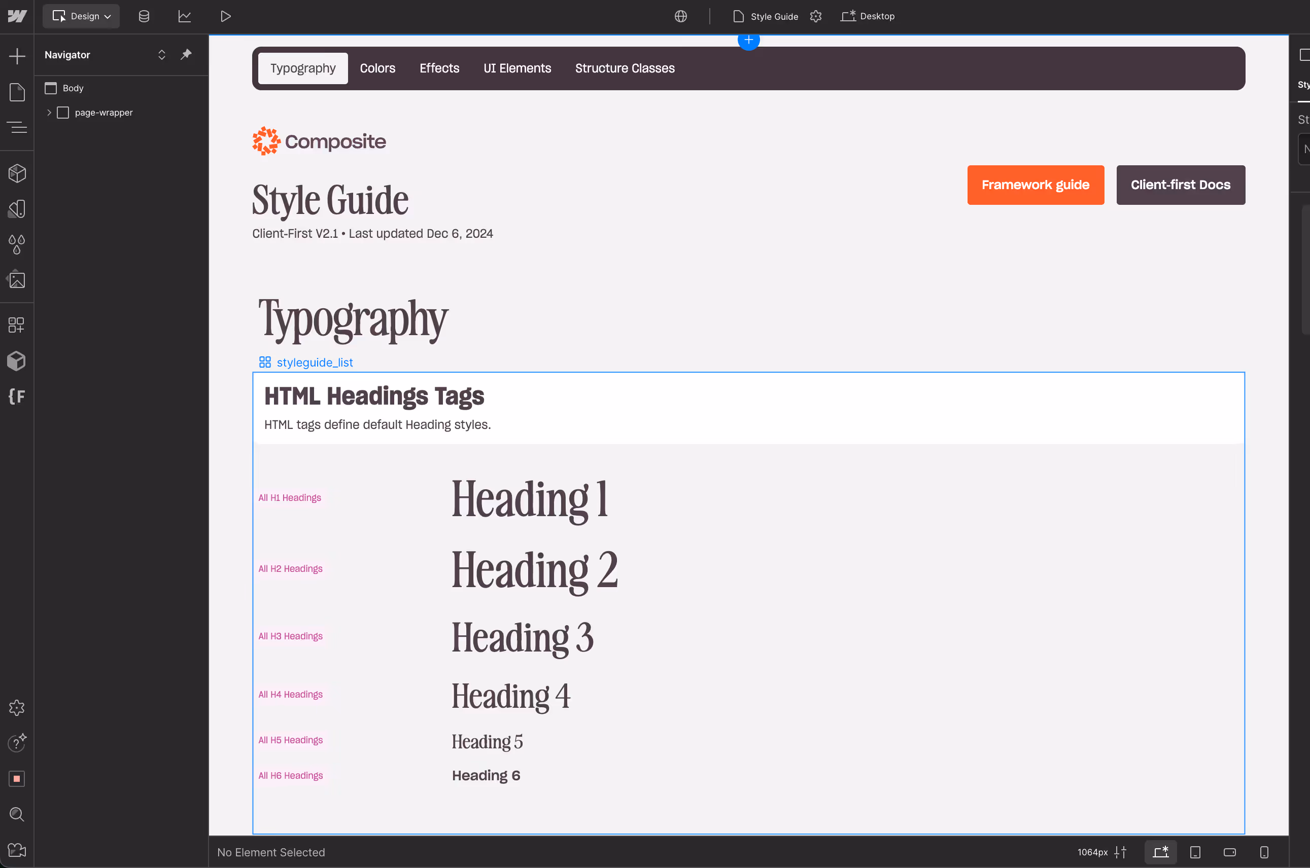 Style Guide created by the Composite team