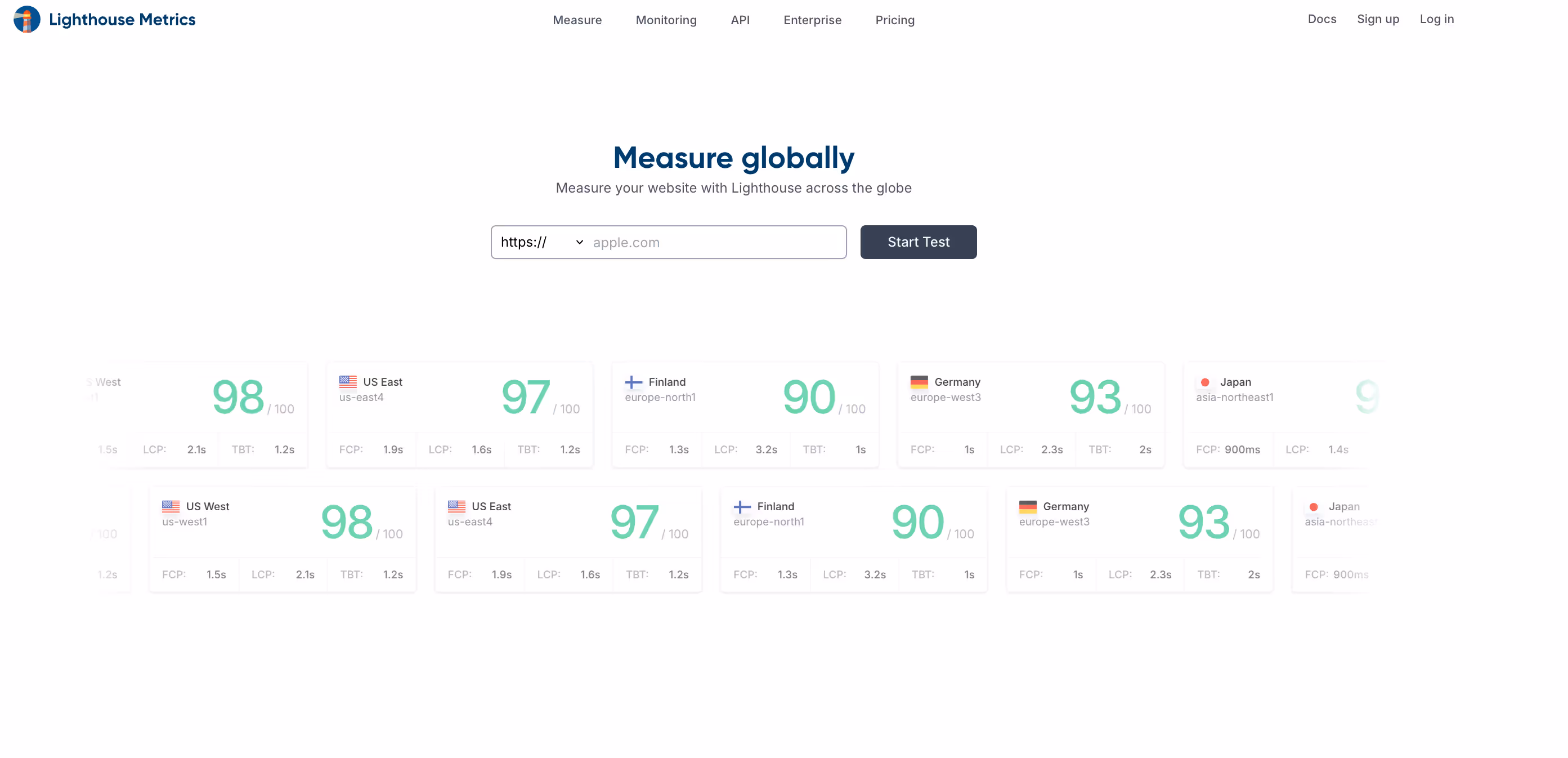 Image displaying Lighthouse Metrics tool