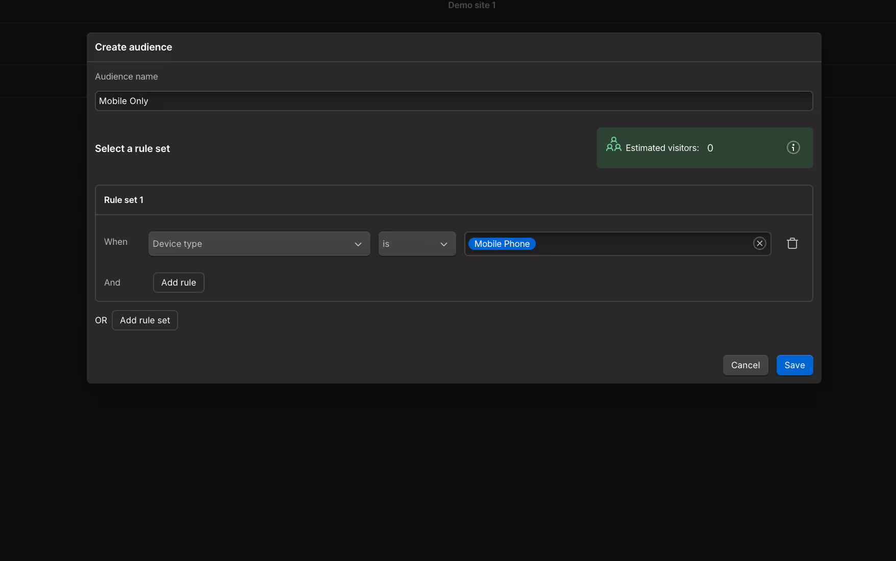Image showing Create Audience feature